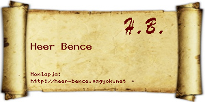 Heer Bence névjegykártya